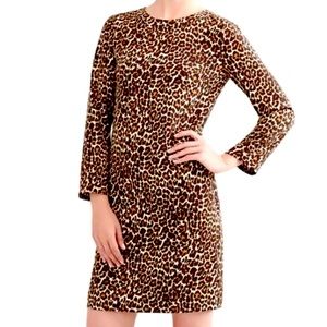 J. Crew Cheetah Print Crepe Shift Dress🖤